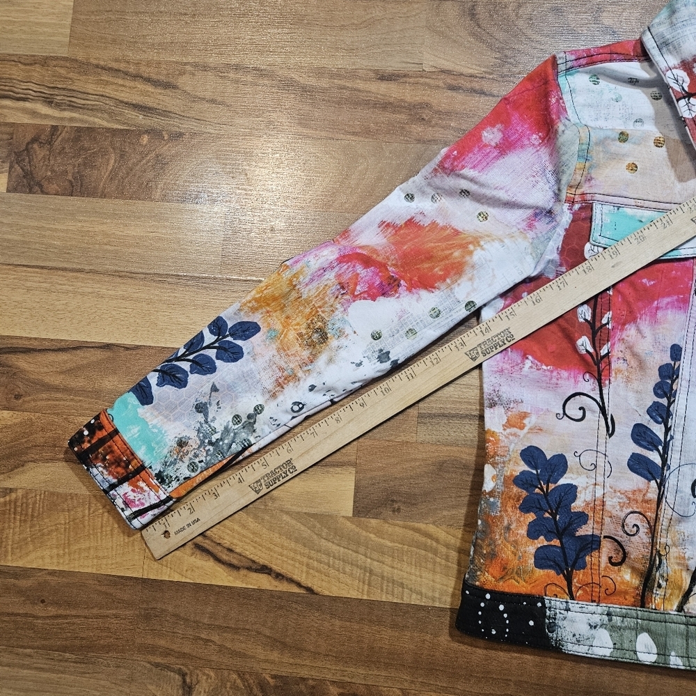 Dolcezza Simply Art Abstract Print Jacket Women’s Small - Picture 7 of 9
